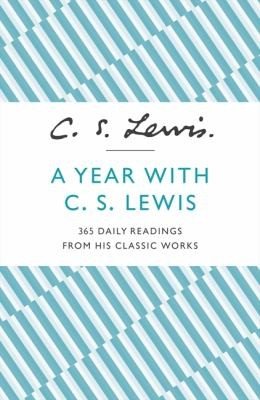 Cover of A Year with C.S. Lewis, blue and white diagonal stripes